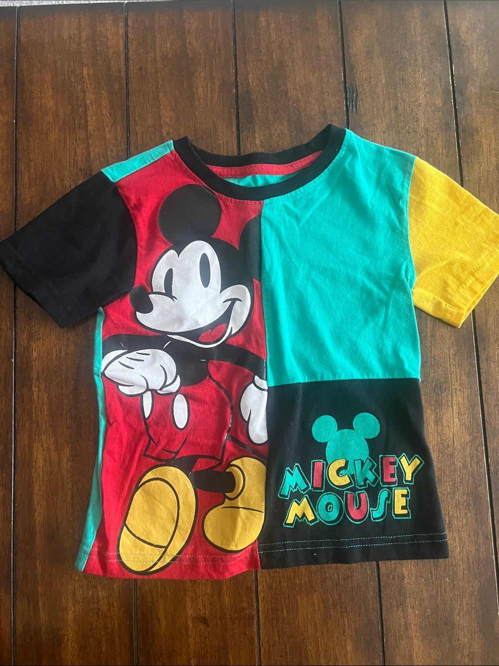 🎉🎉 5 for $20🎉🎉Mickey Mouse Colorblock Kids Tee - Red, Teal & Yellow